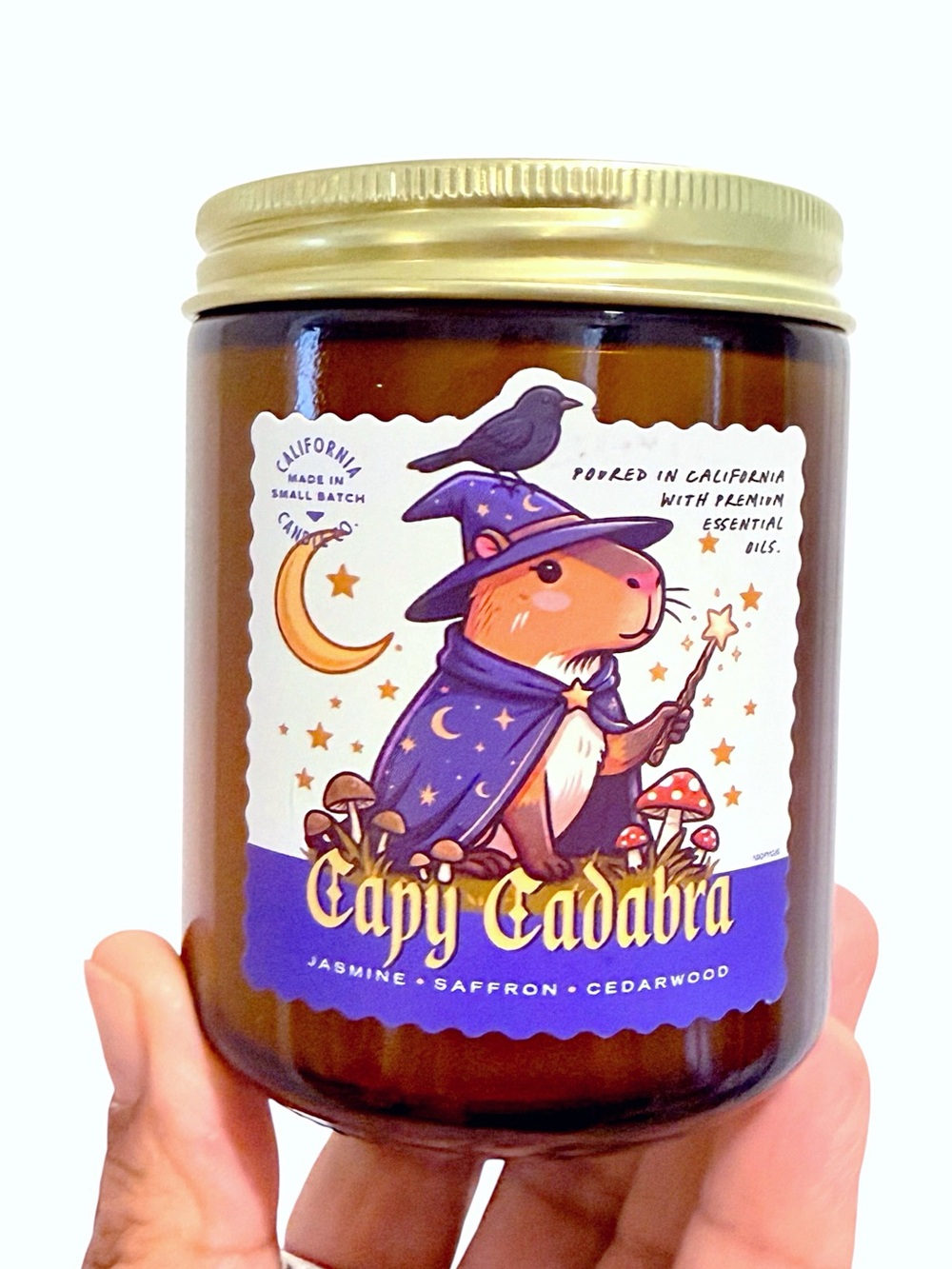 Leoben Company Capy Cadabra Jasmine Saffron Cedarwood Luxury Scented Candle